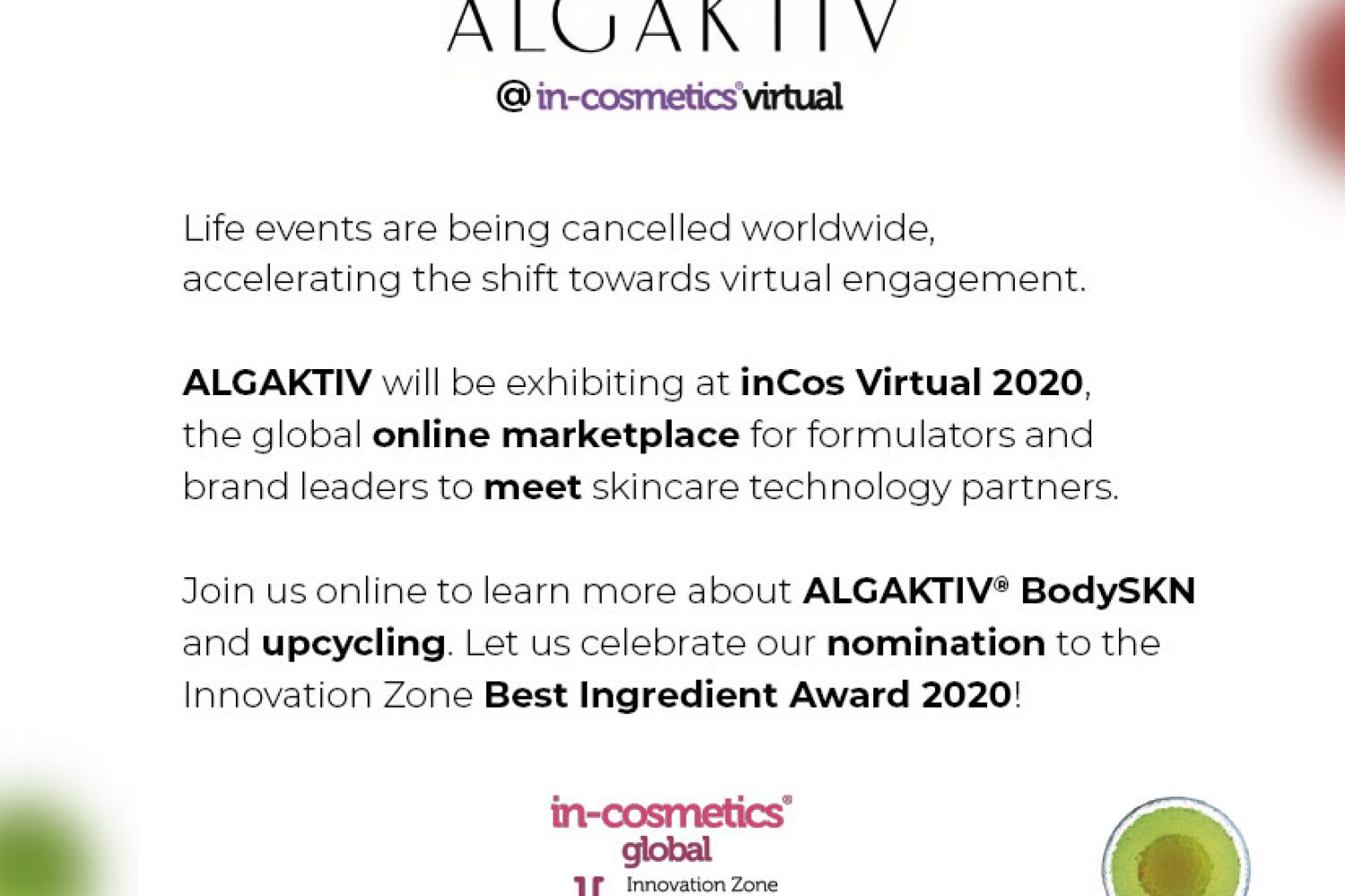 Algaktiv a in-cosmetics Virtual 2020